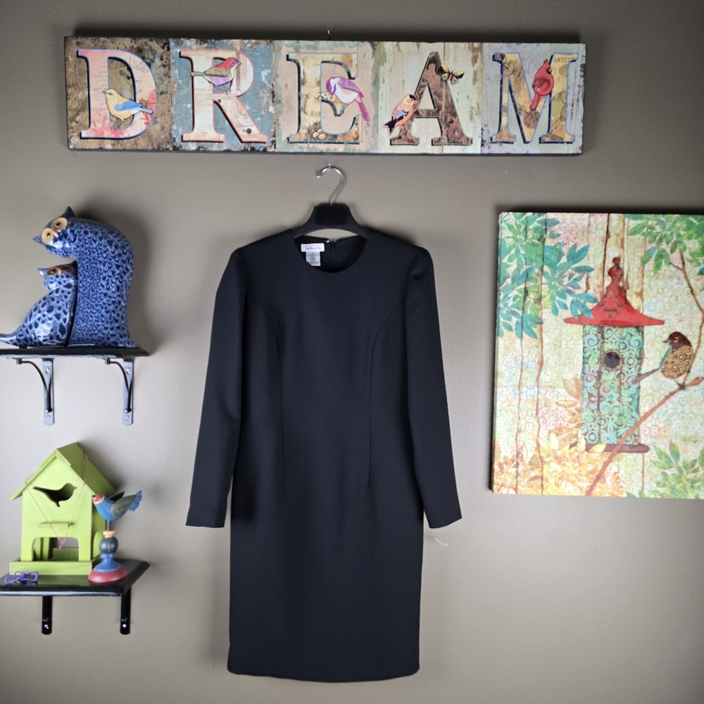 Talbots Long Sleeve Black Minimalist Dress Size 4